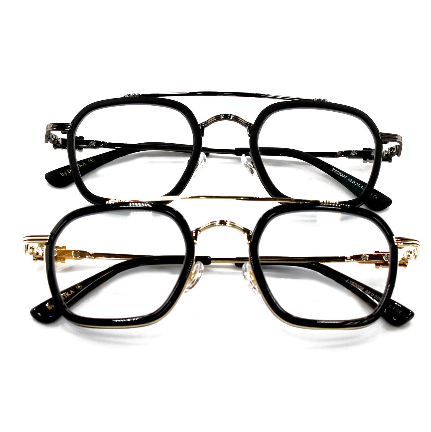 Care by Ottika - Blue Light Blocking Glasses - Adult | Model 52006 | Gold & Green Coating